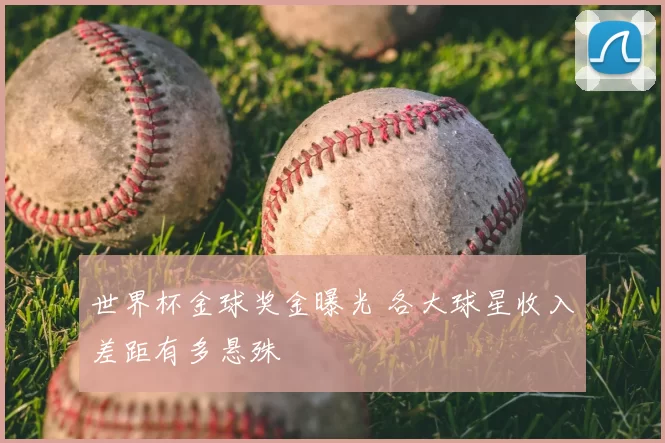 世界杯金球奖金曝光 各大球星收入差距有多悬殊