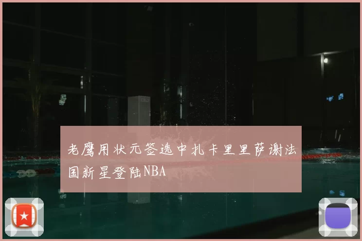 老鹰用状元签选中扎卡里里萨谢法国新星登陆NBA